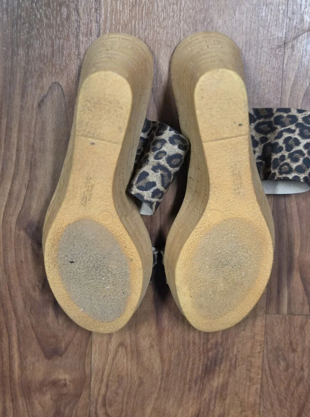 Italian Shoemakers Leopard-Print Double Strap Wedge Sandal - Tan/Black